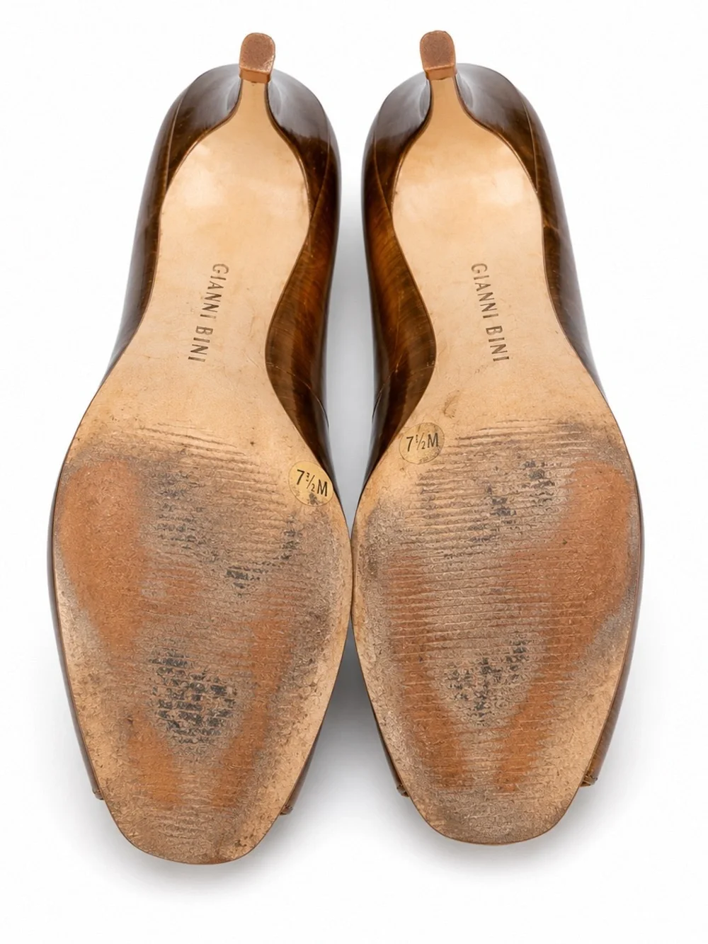 Gianni Bini Metallic Bronze Peep-Toe Heels